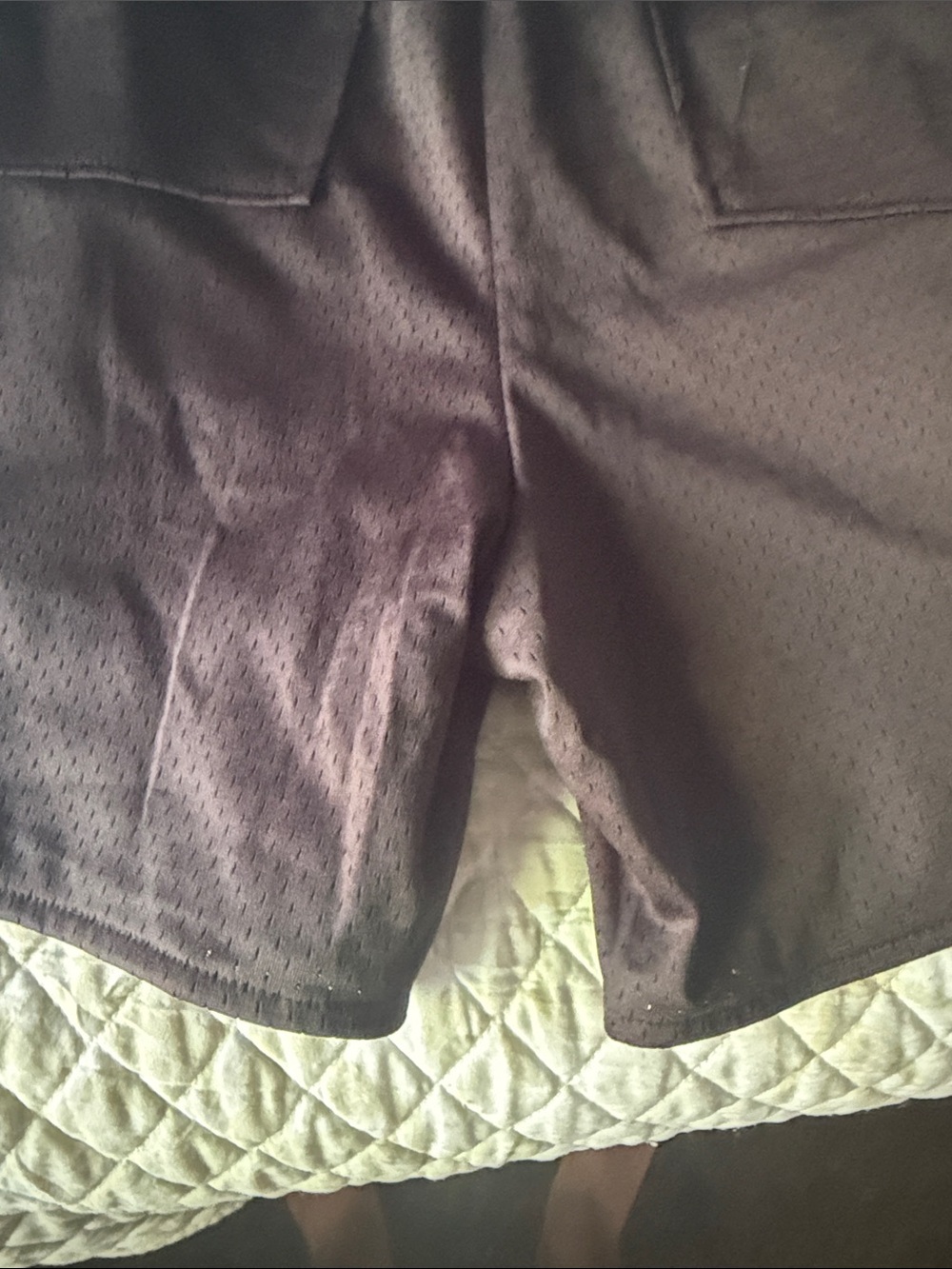 Rhude Black Mesh Athletic Shorts with Yellow Drawcord - Picture 7 of 9
